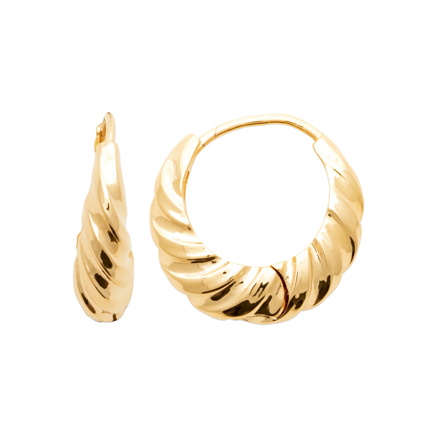 Wind Over Water Twisted Huggie Earrings
