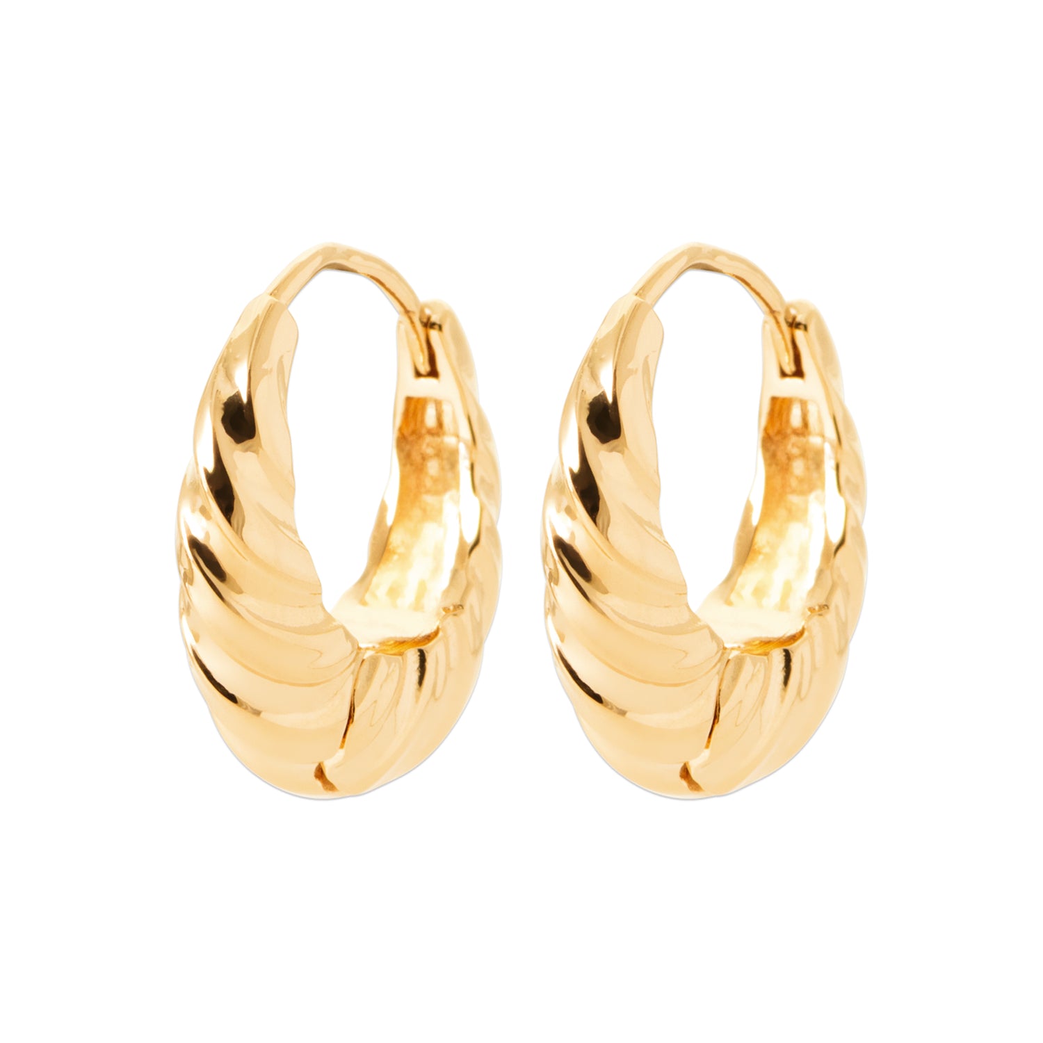 Wind Over Water Twisted Huggie Earrings