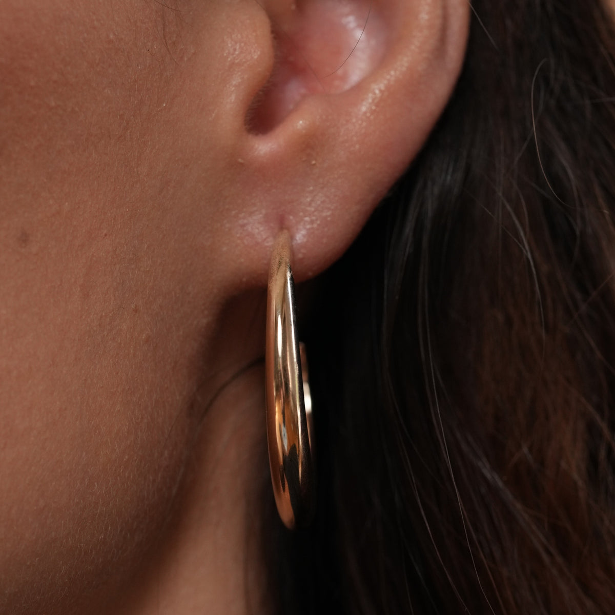 Burren jewellery 18k dramatic gold hoops 