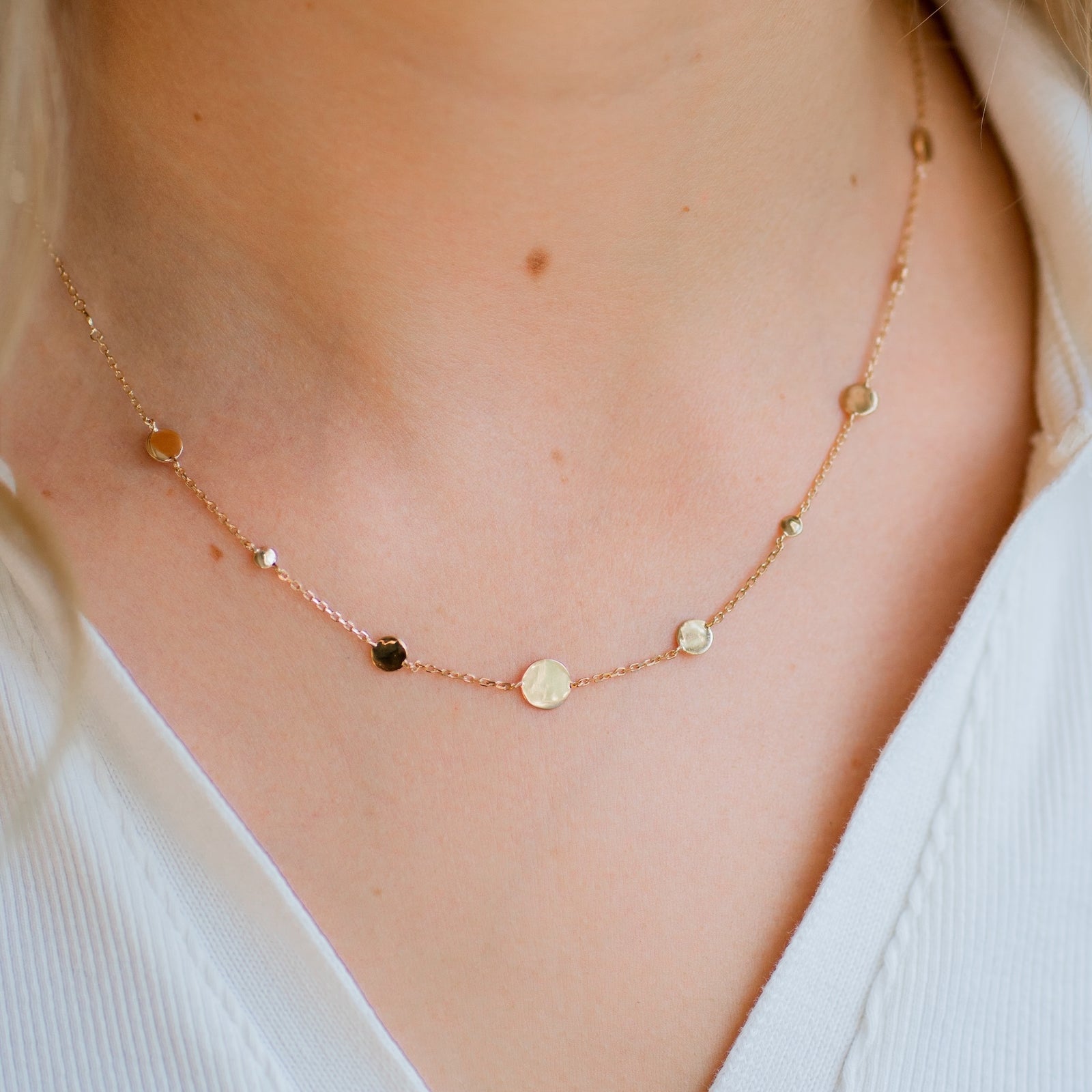 Burren jewellery 18k gold plate Disk jockey necklace