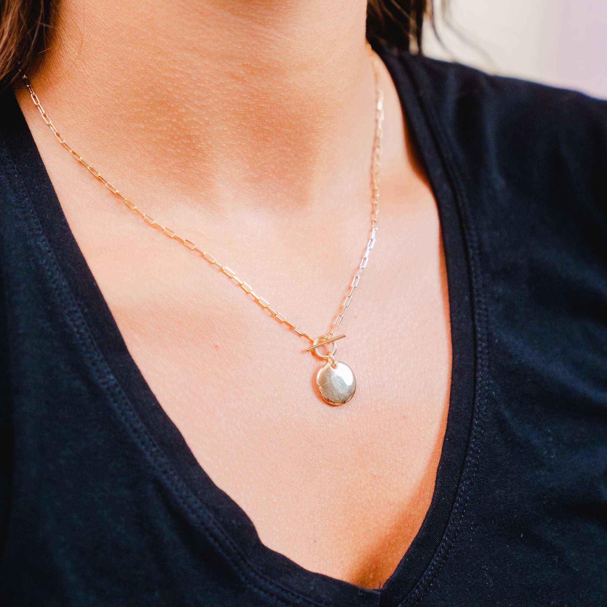 Burren jewellery 18k gold plate a calming motion tbar fashion necklace
