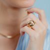 Burren jewellery 18k gold plate angelic statement dome chunky ring model