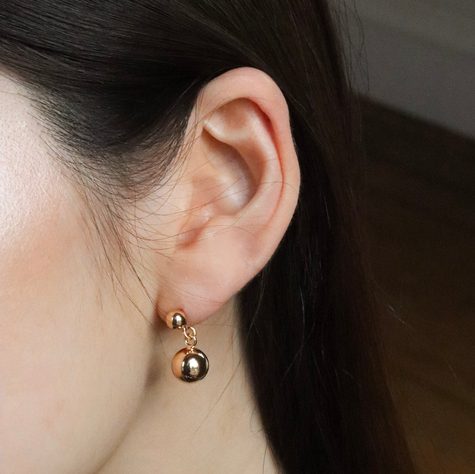 Burren jewellery stud drop earrings anxiously attached in gold