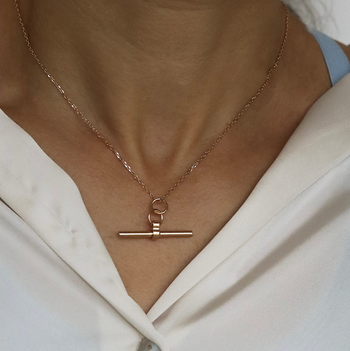 Burren jewellery 18k gold plate blast from the past tbar necklace 1