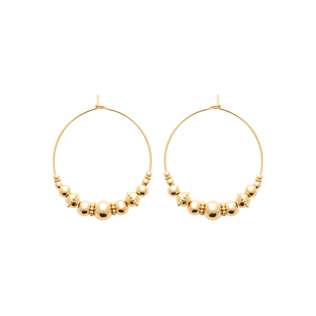 Burren jewellery 18k gold plate bonita statement large hoop earrings