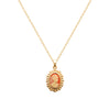 Burren jewellery 18k gold plate cameo role red pendant with chain