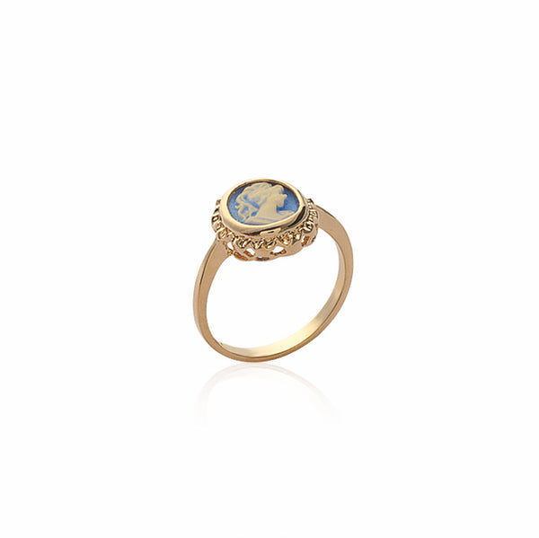 Burren Jewellery 18k gold plate cameo role ring