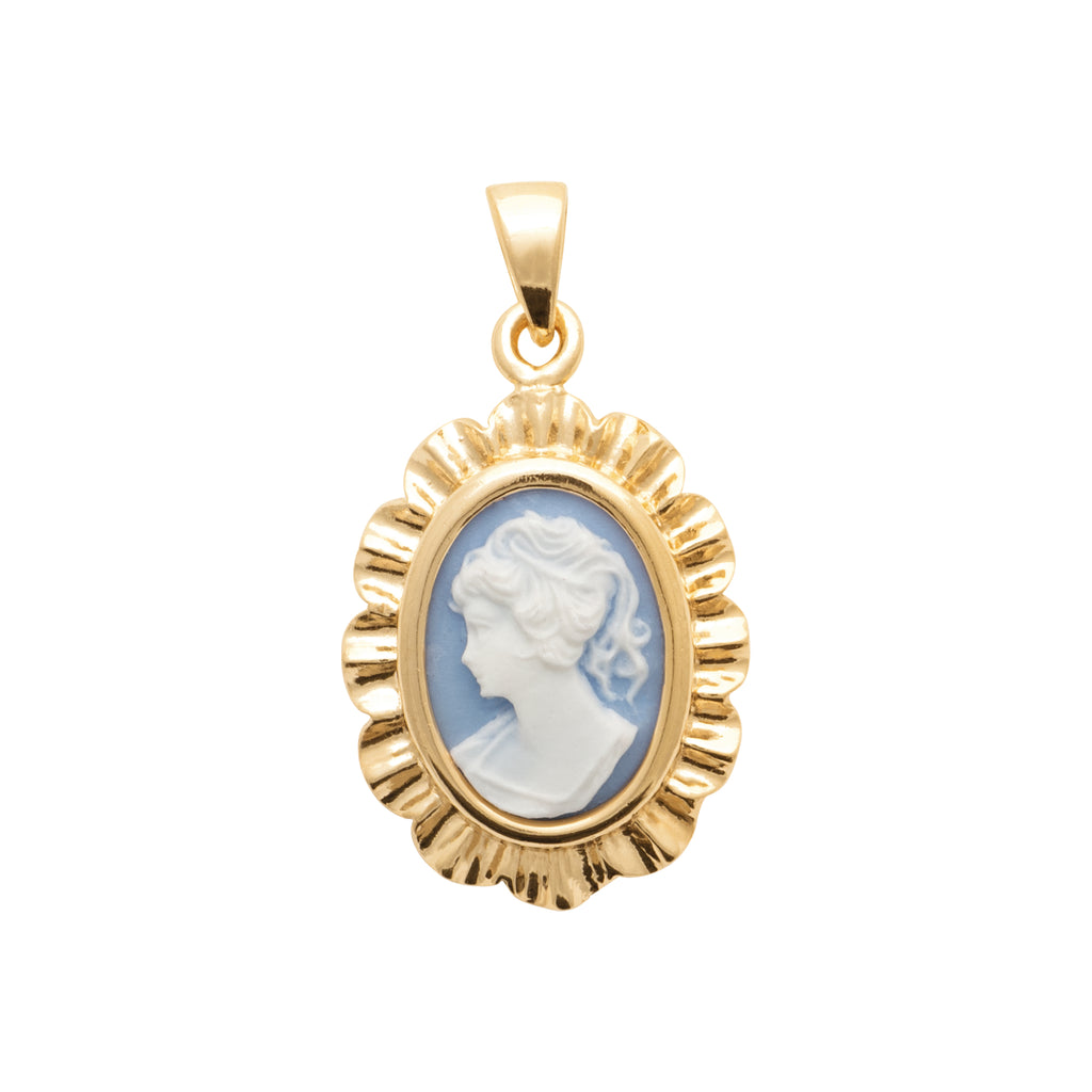 Burren jewellery 18k gold plate cameo role vintage fashion necklace pendant