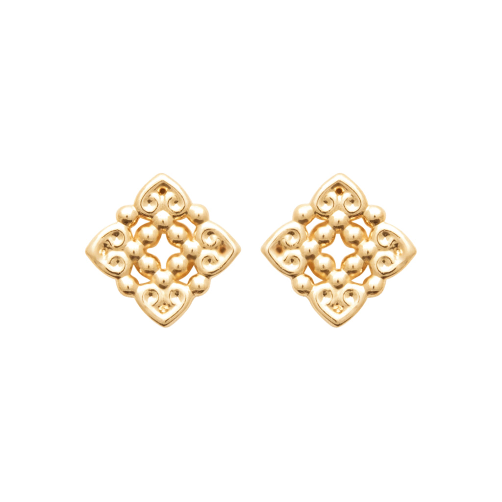 Burren jewellery 18k gold plate clarity stud earrings