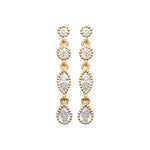 Classic Cutness Earrings in 18K Gold Plating Featuring Round, Marquise and Pear Cut Cubic Zirconia Drop Earrings | Burren Jewellery