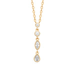 Classic Cuteness Necklace in 18K Gold Plating with Round, Marquise and Pear Cut Cubic Zirconia Drop Pendant | Burren Jewellery