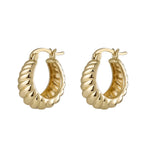 Burren jewellery 18k gold plate creme brulee statement chunky huggie hoops earrings