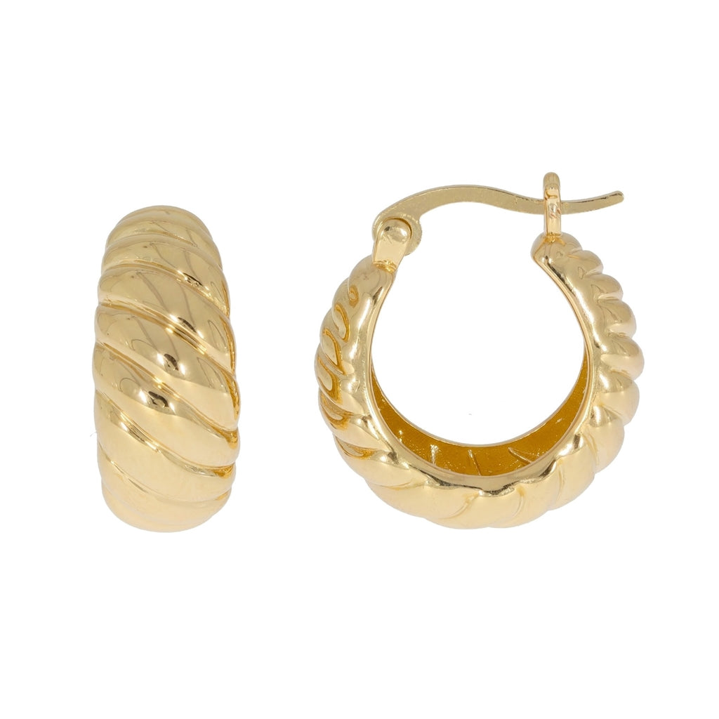 Burren jewellery 18k gold plate creme brulee statement chunky huggie hoops