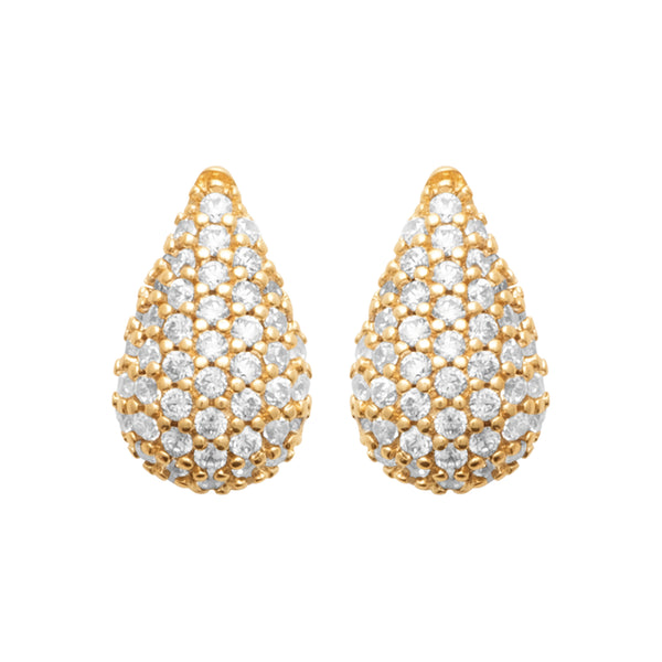 Burren jewellery 18k gold plate cubic zirconia stud earrings champagne jpg