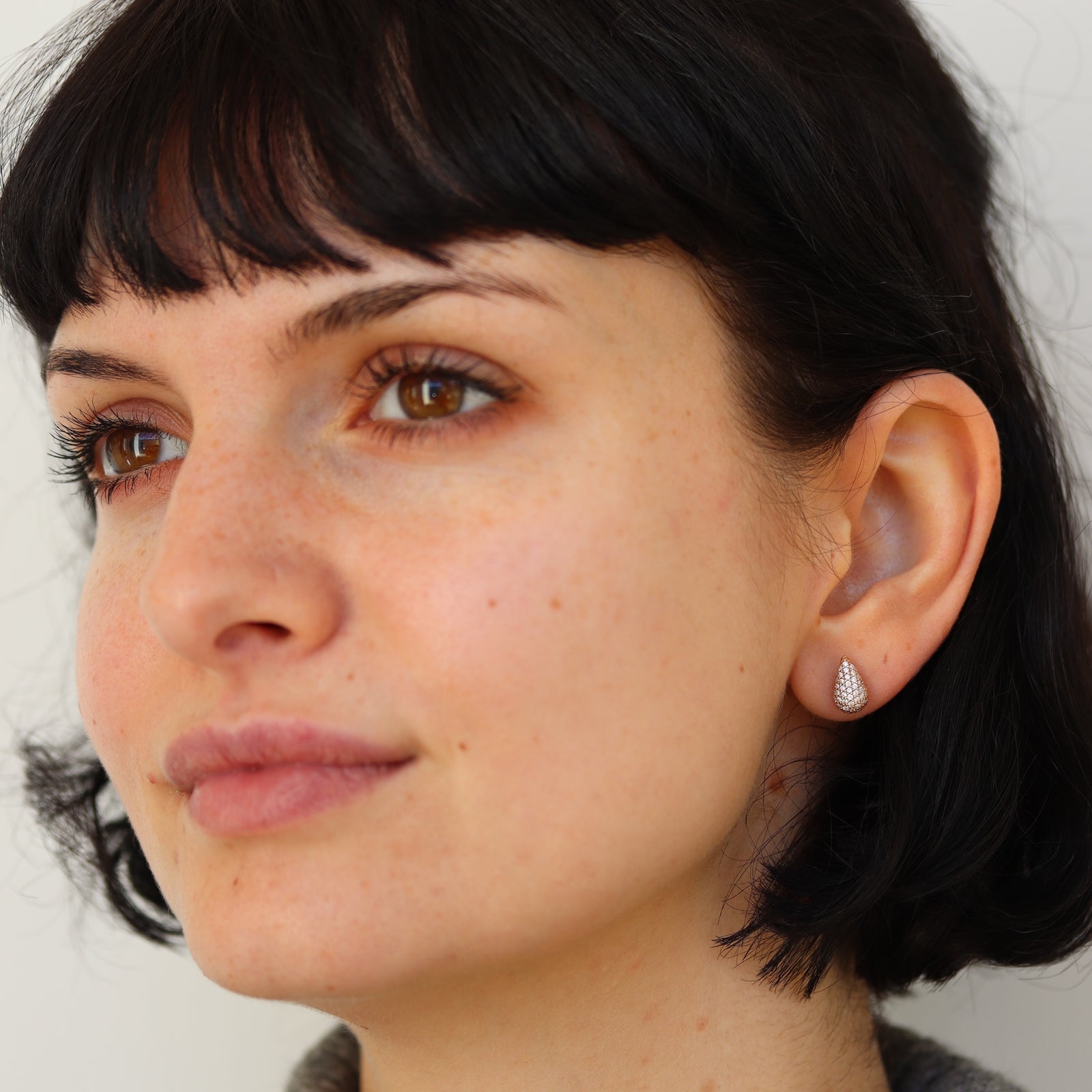 Burren jewellery 18k gold plate cubic zirconia stud earrings champagne jpg