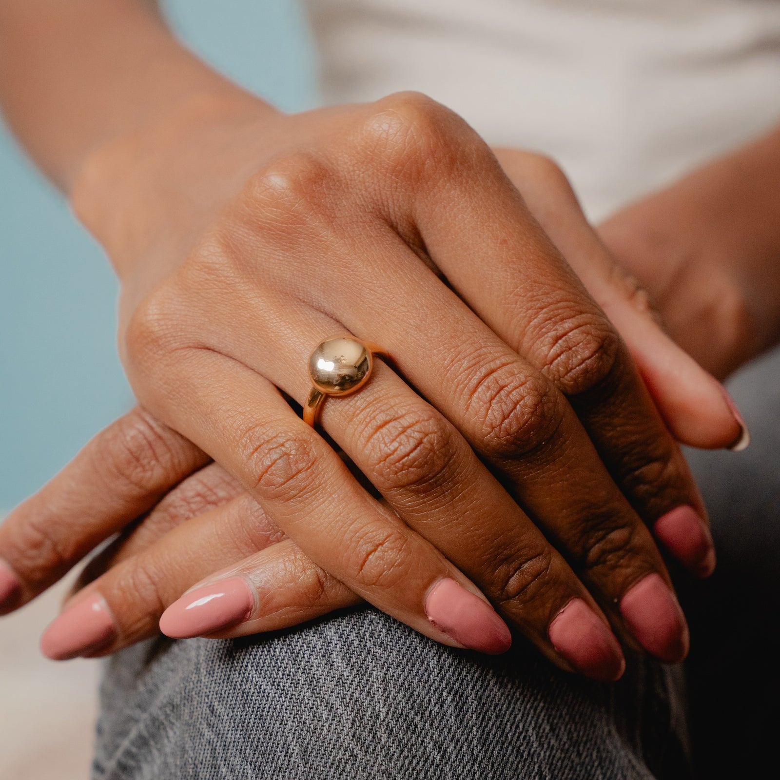 Burren jewellery 18k gold plate cute as a button ring