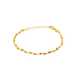 Pink Lady Bracelet in 18K Gold Plating Featuring Alternating Polished Round and Teardrop Beads with an Adjustable Chain | Burren Jewellery