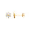 Burren jewellery 18k gold plate daisy flower shape stud everyday earrings alt