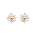 Burren jewellery 18k gold plate daisy flower shape stud everyday earrings