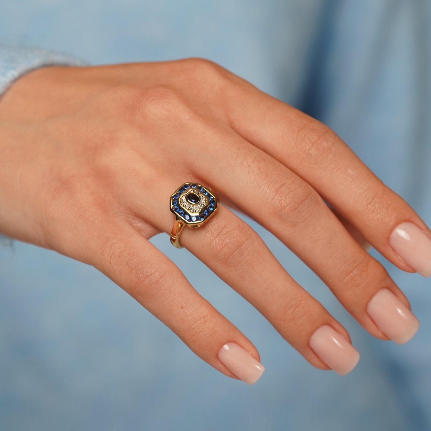 Burren Jewellery 18k Gold Plated Dance Into The Fire vintage statement ring.