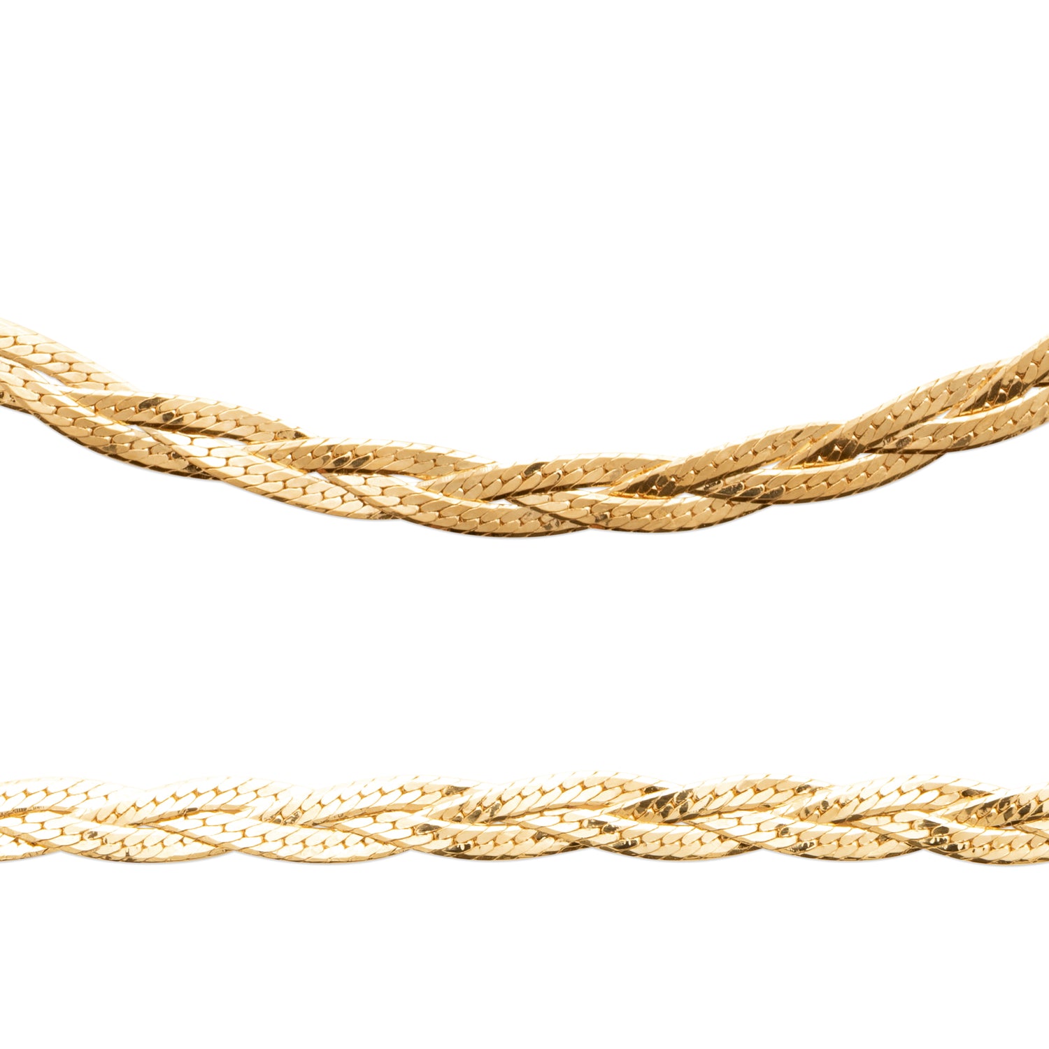 Burren jewellery 18k gold plate double snake chain necklace syra alt