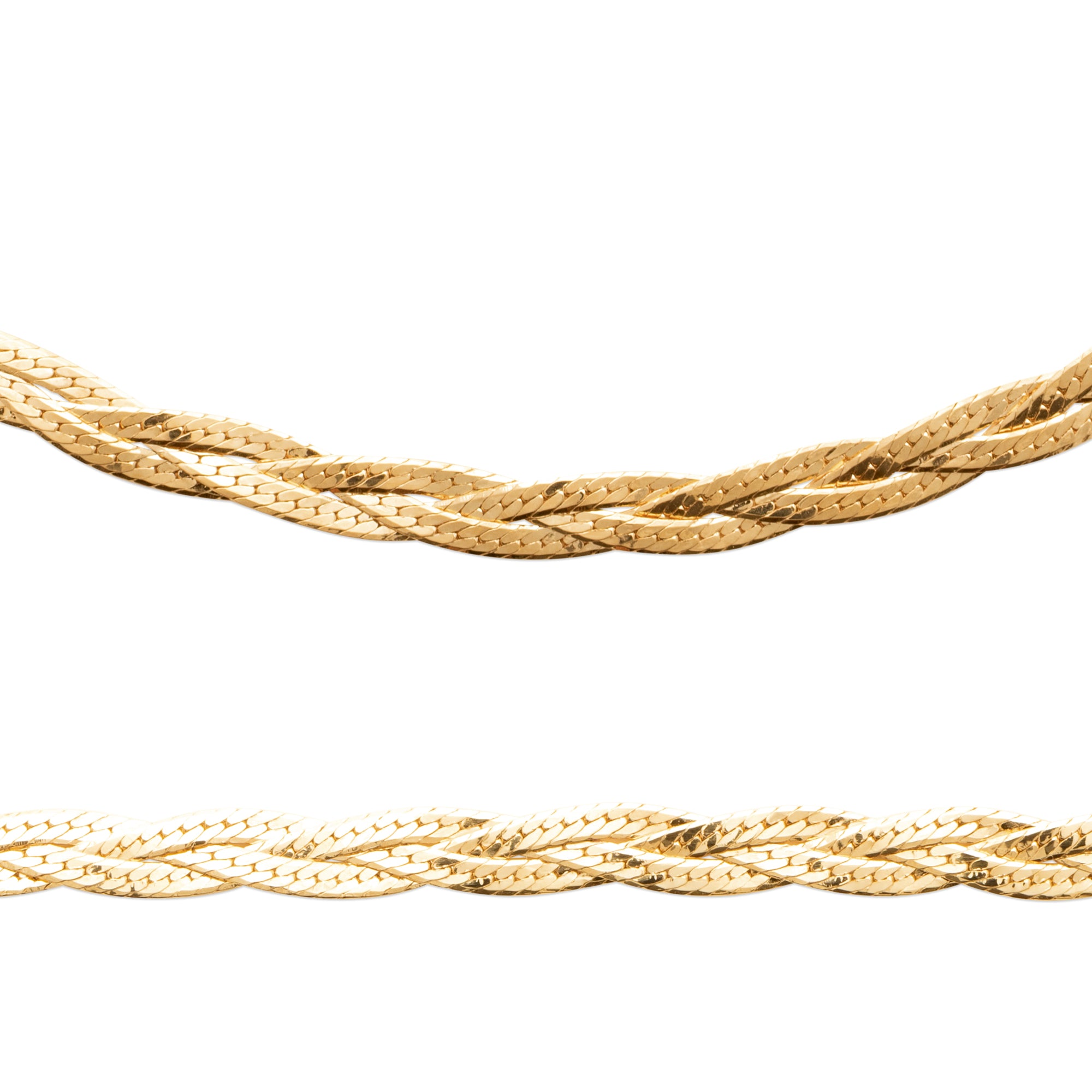 Burren jewellery 18k gold plate double snake chain necklace syra