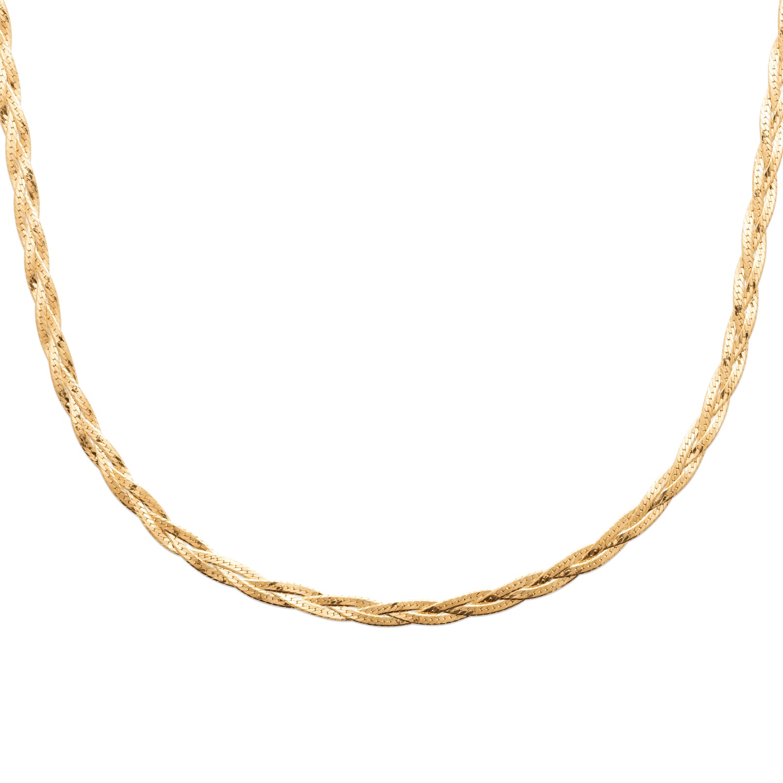 Burren jewellery 18k gold plate double snake chain necklace syra