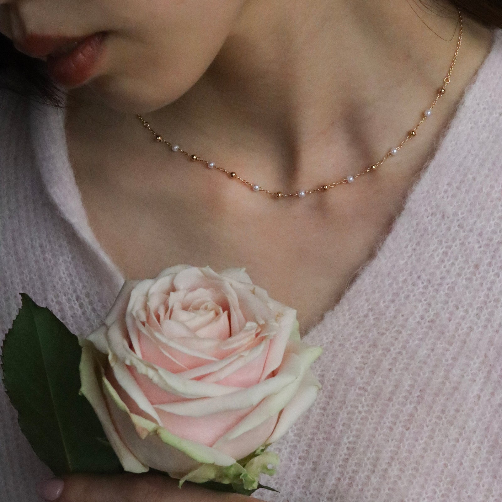 Burren jewellery 18k gold plate envy of the room pearl ball necklace 