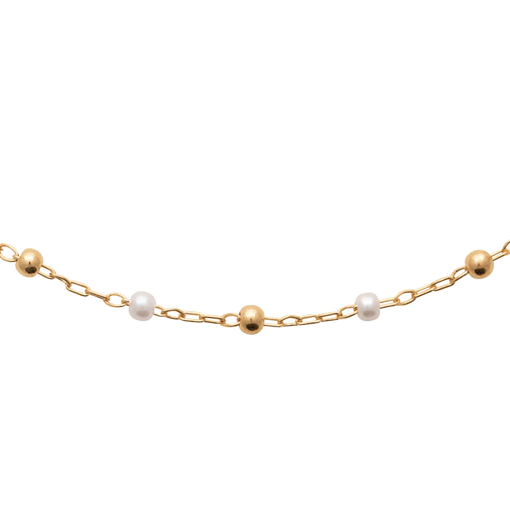 Burren jewellery 18k gold plate envy of the room pearl ball necklace 