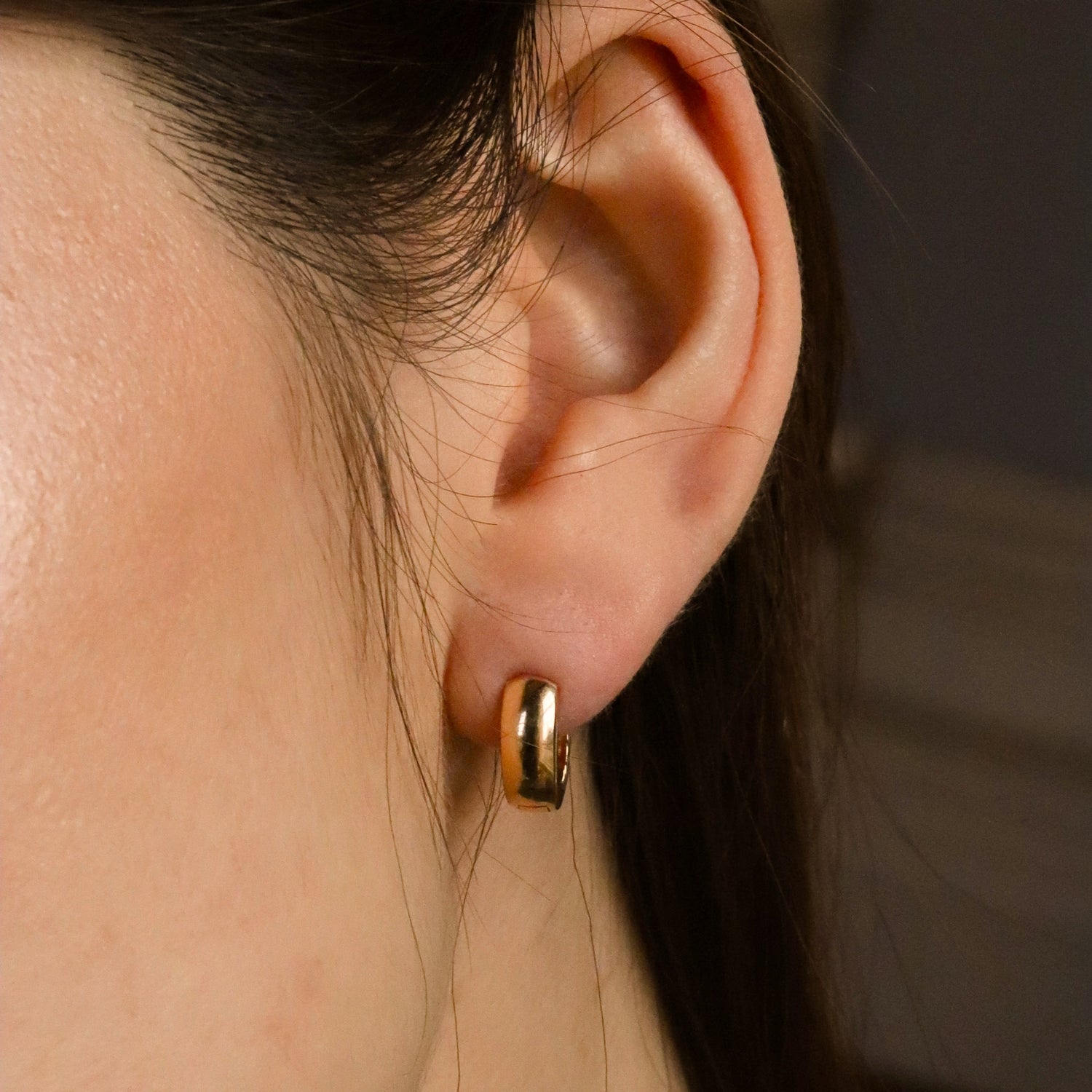 Burren jewellery 18k gold plate exposure small hoop earrings
