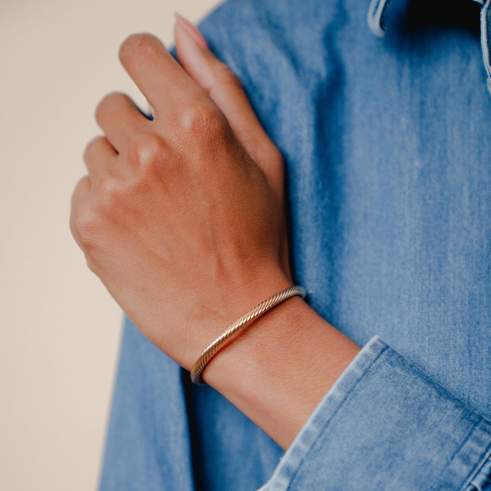Burren jewellery 18k gold plate honeycomb cuff bangle