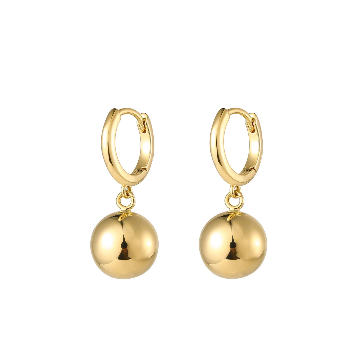 Burren jewellery 18k gold plate huggie ball earrings clario