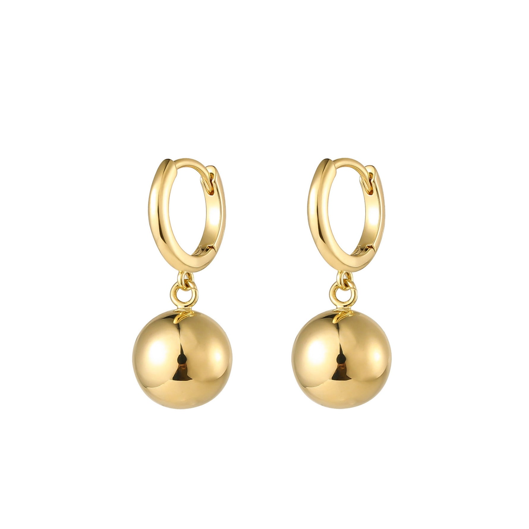 Burren jewellery 18k gold plate huggie ball earrings clario