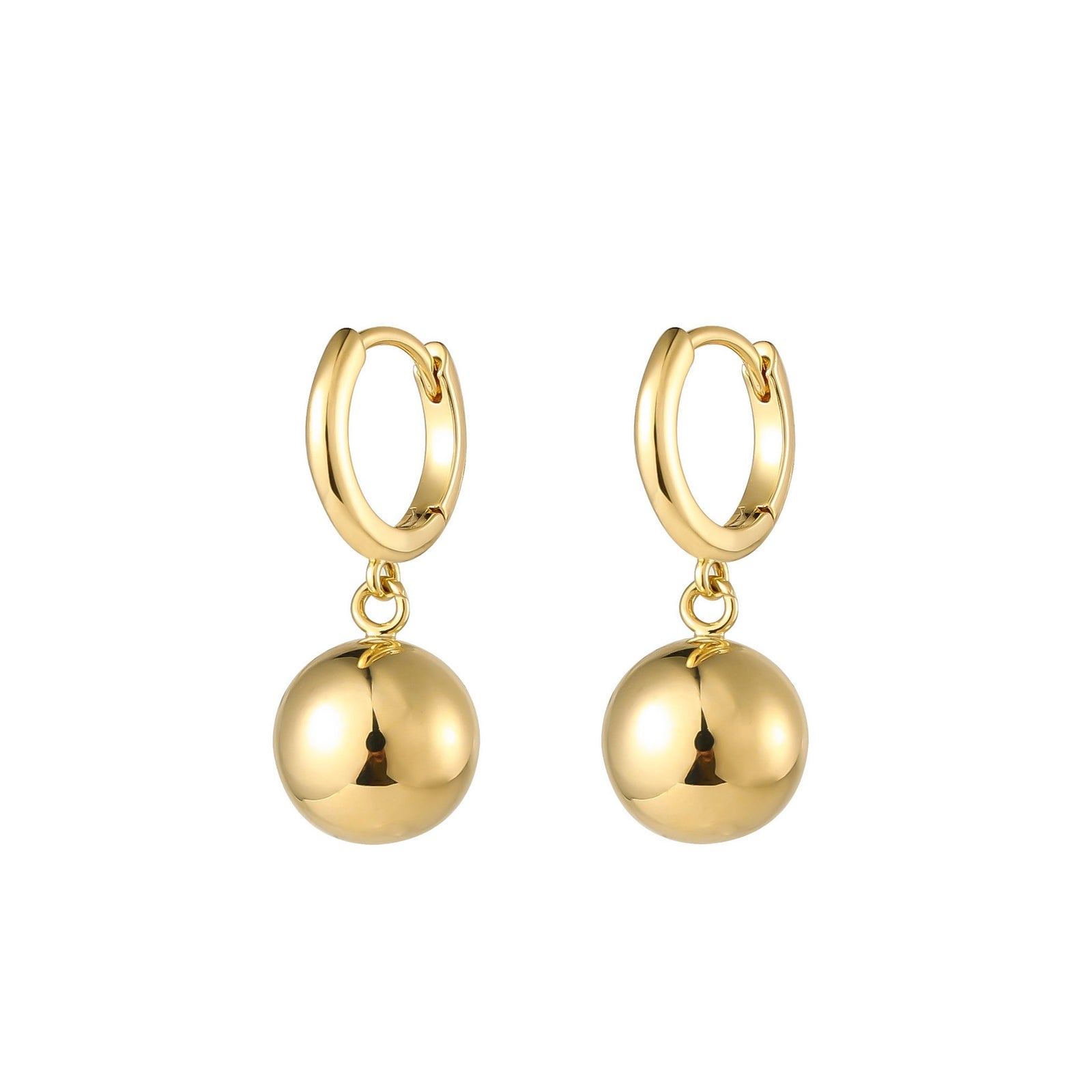 Burren jewellery 18k gold plate huggie ball earrings clario
