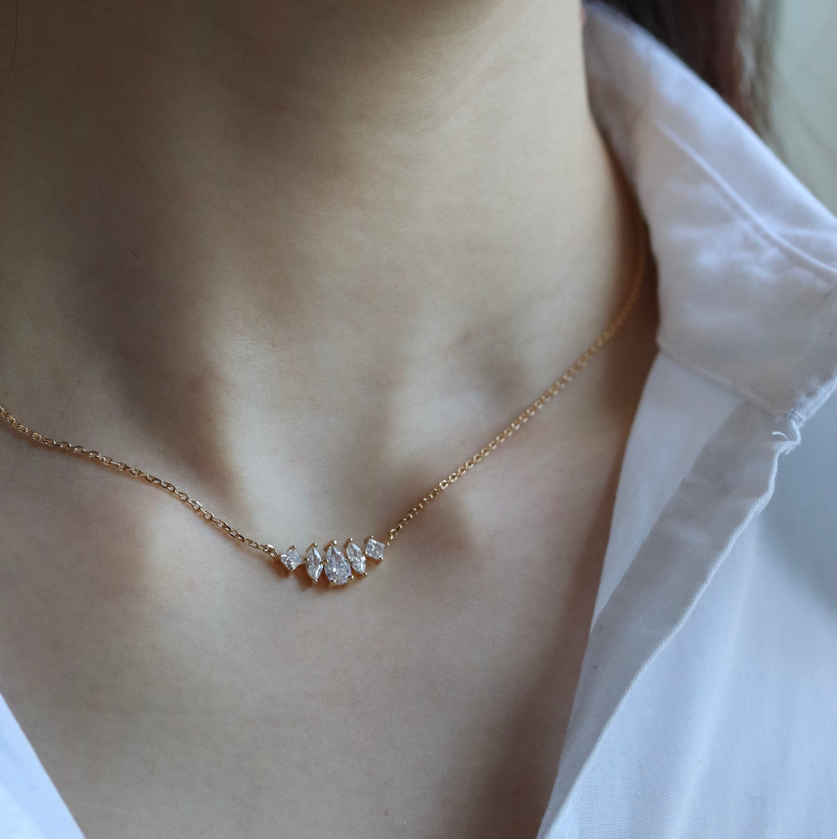 Burren jewellery 18k gold plate illusion fashion necklace