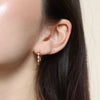 Burren jewellery 18k gold plate labelled with love earrings ear