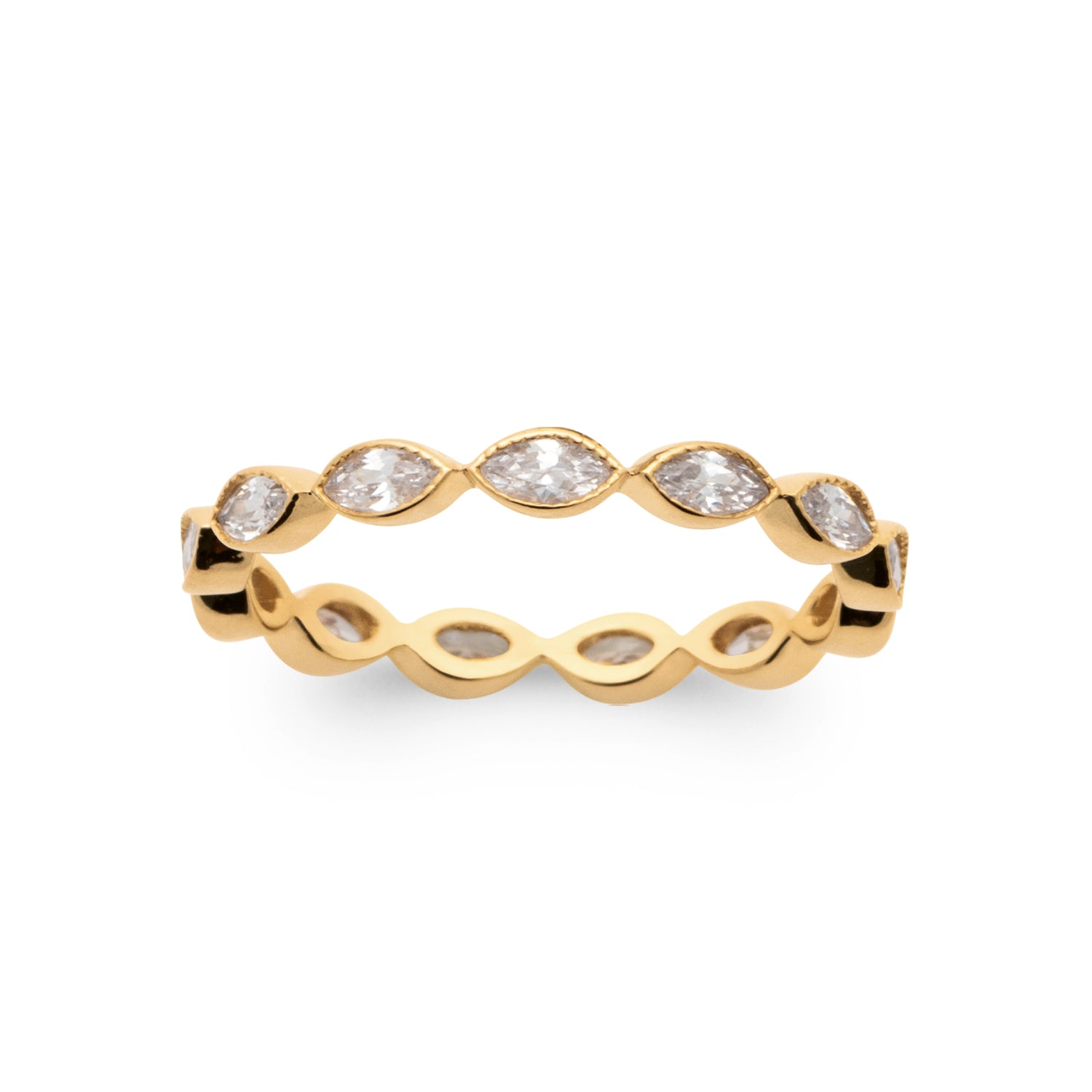 Burren jewellery 18k gold plate labelled with love ring front view