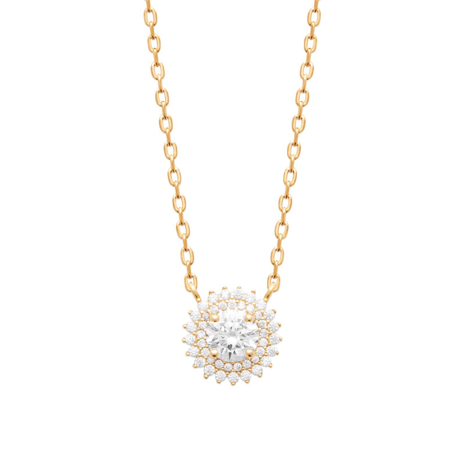 Burren jewellery 18k gold-plate madelyn necklace cz