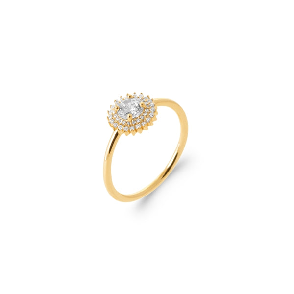 Burren jewellery 18k gold plate madelyn ring cz