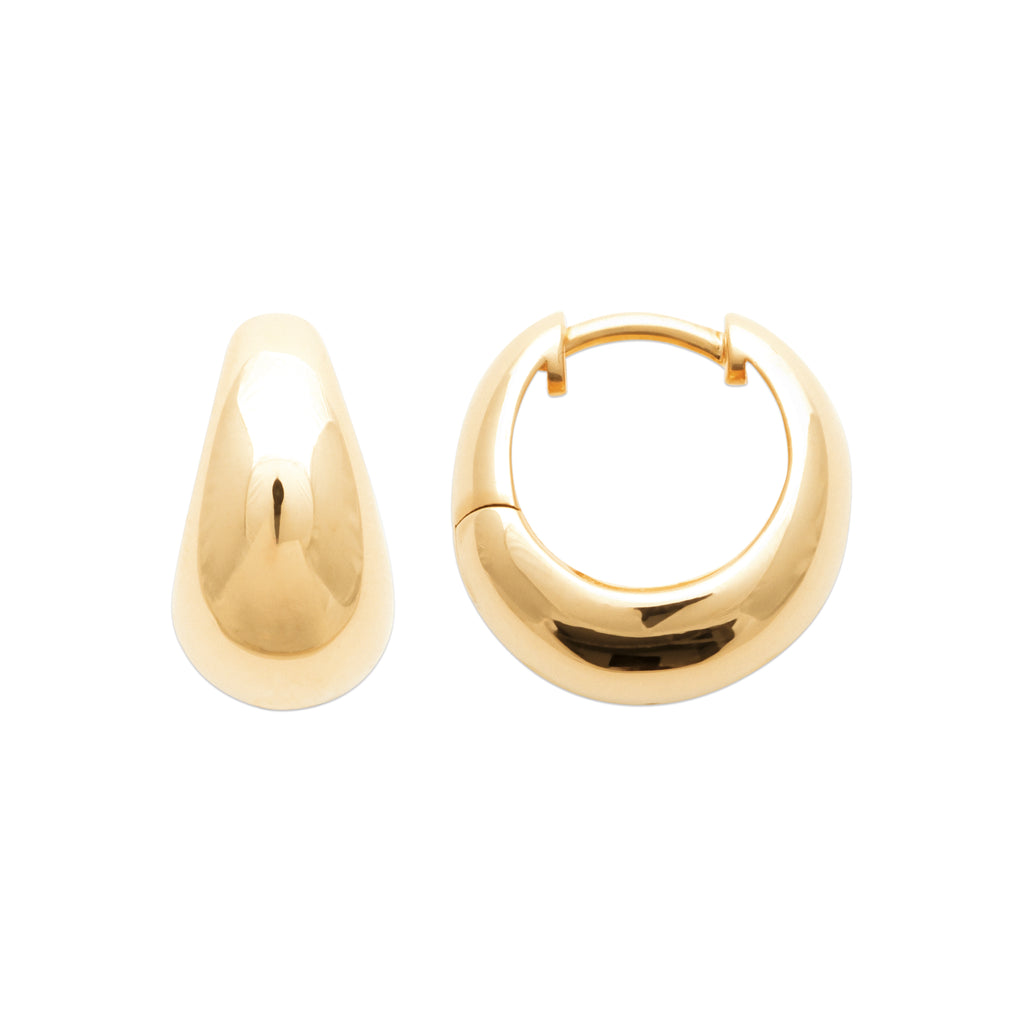 Burren jewellery 18k gold plate mariposa small chunky huggie hoops earrings alt