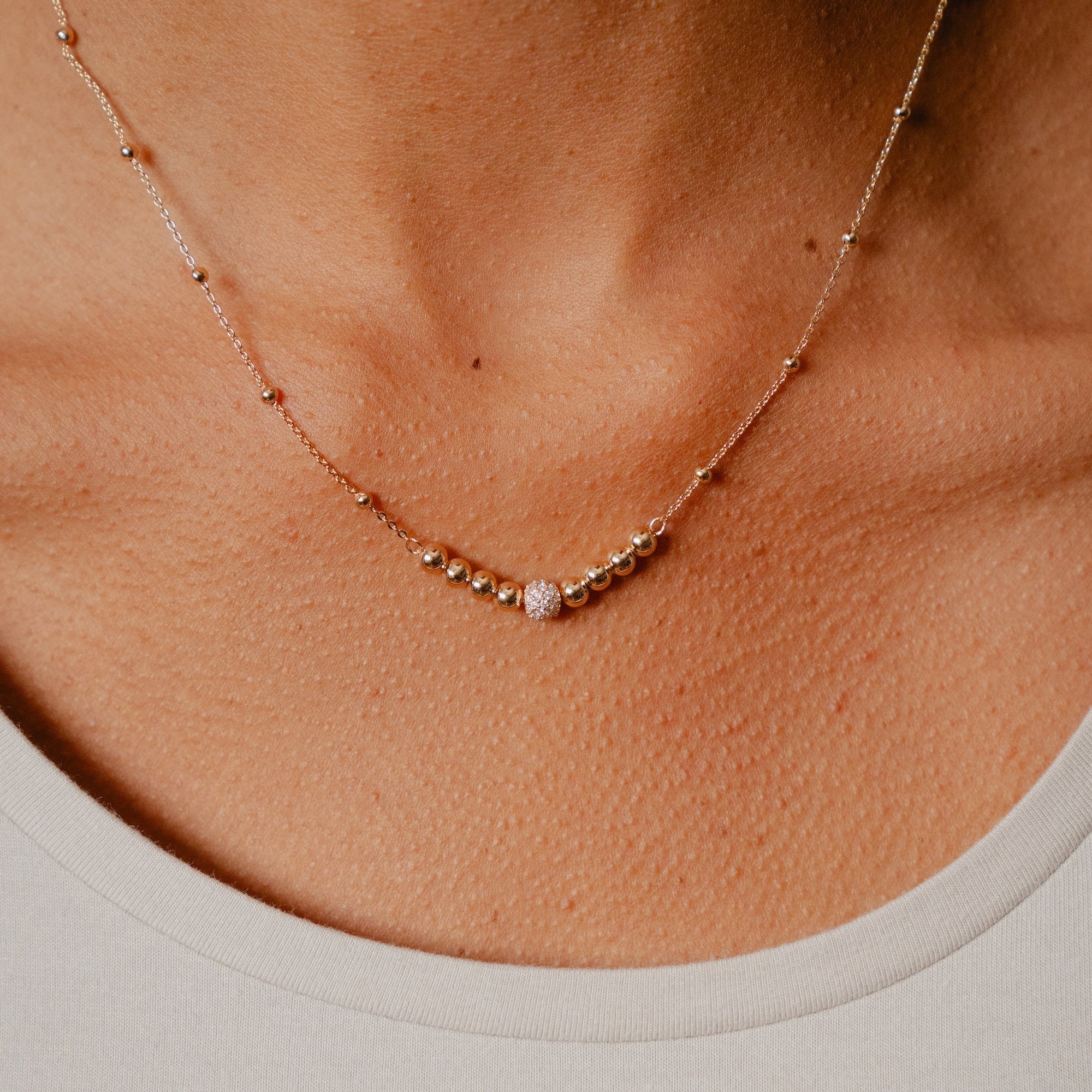 Burren jewellery 18k gold plate miss understood ball fashion layering necklace 