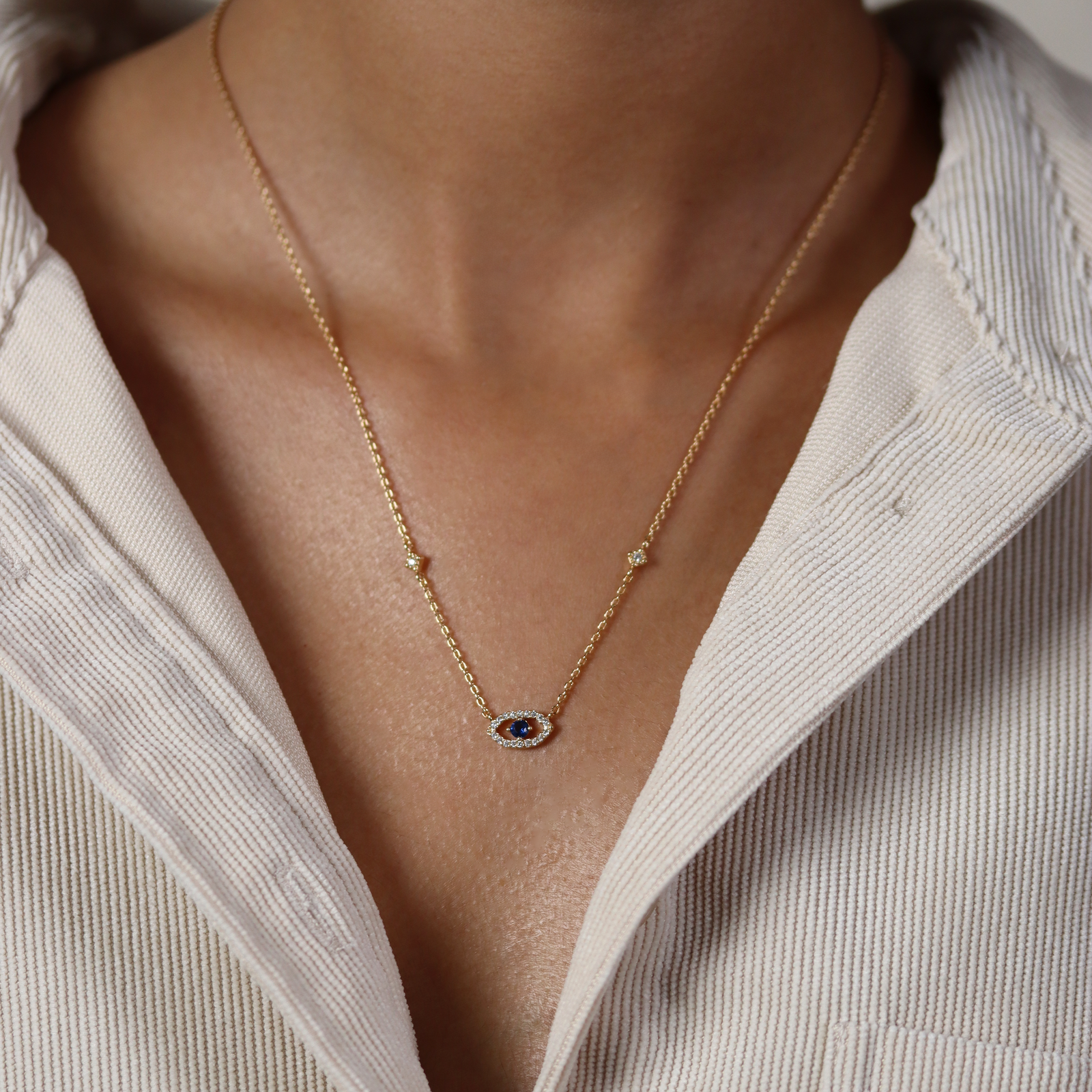 Burren jewellery 18k gold plate my third eye evil eye fashion necklace