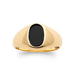 Burren jewellery 18k gold plate onyx signet statement ring black jack alt