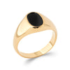 Burren jewellery 18k gold plate onyx signet statement ring black jack