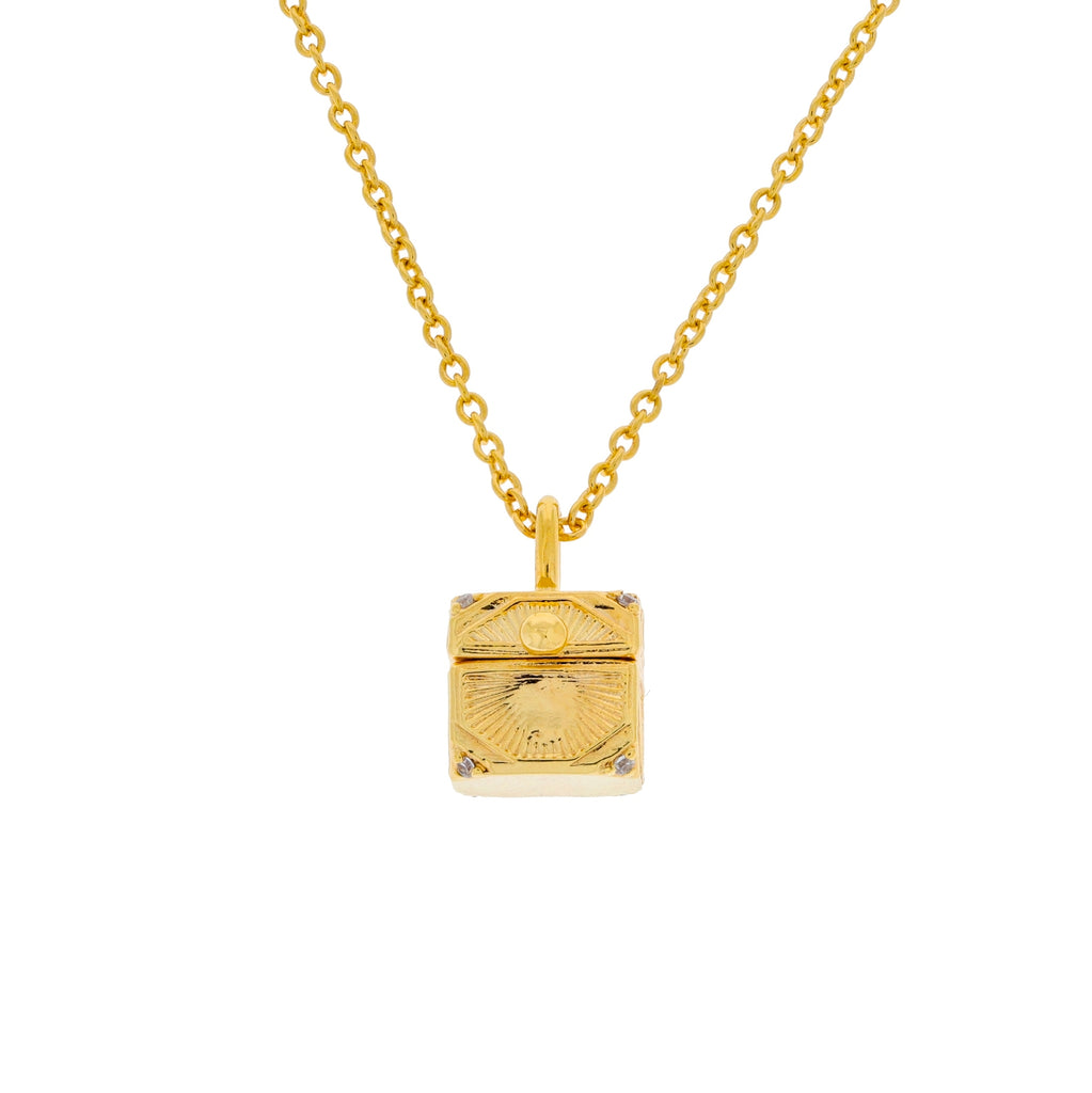 Burren jewellery 18k gold plate pandoras box luxury charm necklace