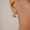 Burren jewellery 18k gold plate peaches and cream chunky statement stud earrings model