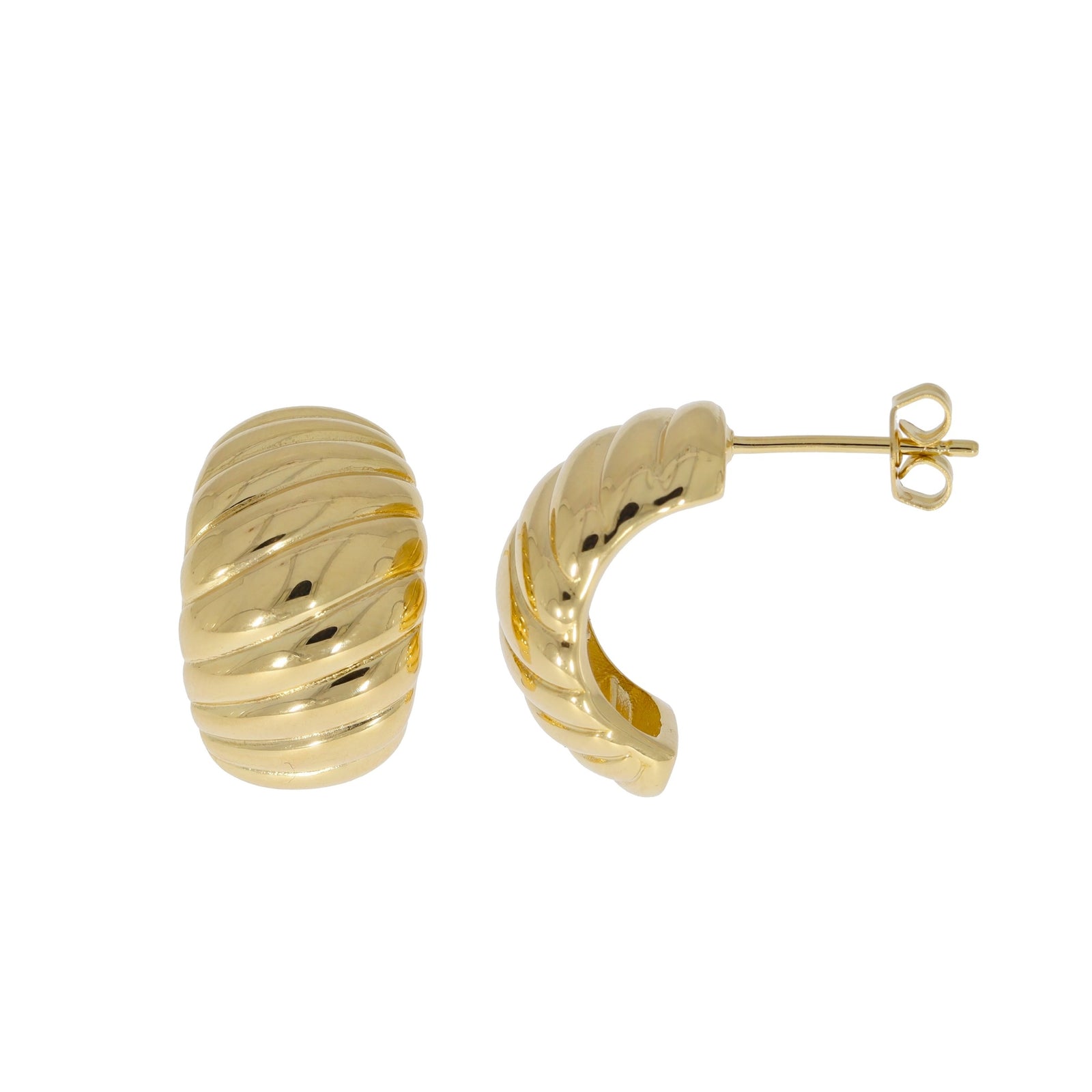 Burren jewellery 18k gold plate peaches and cream chunky statement stud earrings