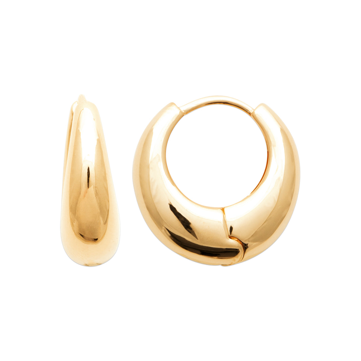 Burren jewellery 18k gold plate red rouge huggie hoop earrings model 