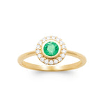 Burren jewellery 18k gold plate rising sun emerlad colour classical ring alt