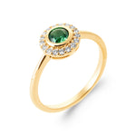 Burren jewellery 18k gold plate rising sun emerlad colour classical ring